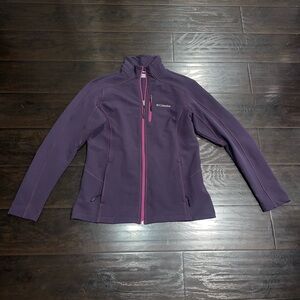 Columbia Women's Dark Purple Softshell Full zip Jacket Size Large Winter Active